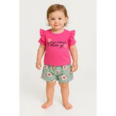 LUSOLSI - Conjuntos de vestir Prendas Ropa Blusa y pantalon corto para niñas