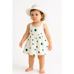 LUSOLSI - Vestido Infantil Con Pava sombrero Verano Estampado