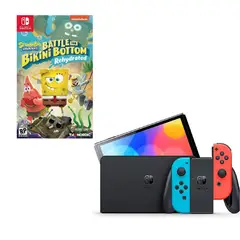 NINTENDO - Switch Oled Neon Con Juego Bob Esponja