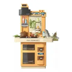 GENERICO - Cocina Juguete 65cm Luz Sonido Agua Vapor Color Madera