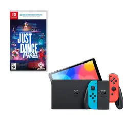 NINTENDO SWITCH - Oled Neon Con Juego Just Dance 2023