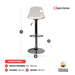 KAIU HOME - Silla Bar Astoria transparente