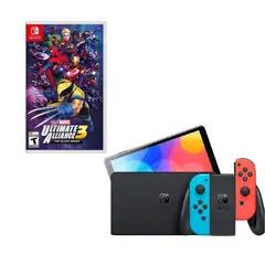 NINTENDO SWITCH - Oled Neon Con Juego Marvel Alianza