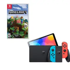 NINTENDO - Switch Oled Neon Con Juego Minecraft