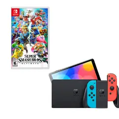 NINTENDO SWITCH - Oled Neon Con Juego Super Smash Bross