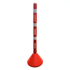 GENERICO - Señalizador Vial Tubular Base Conica 3 Cintas Reflectivas