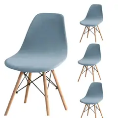 GENERICO - Protectores Silla Comedor fundas elasticos funda terciopelo azul claro