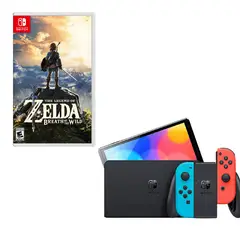 NINTENDO SWITCH - Oled Neon Con Juego Zelda Breath