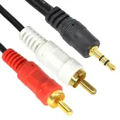 UNITEC - Cable Audio Auxiliar 2x1 Rca Jack 3.5mm Plug 3.5mm 3 Metros