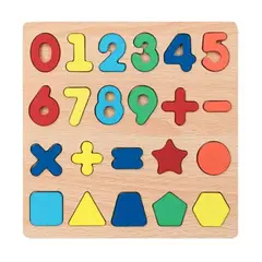 GENERICO - Juego Madera Numeros Figuras Objeto Encastre Desarrollo