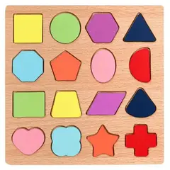 GENERICO - Juego Madera Figuras Geometricas Objeto Encastre Desarrollo
