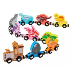 GENERICO - Tren Dinosaurios En Madera Con Iman Niño Juguete Interactivo