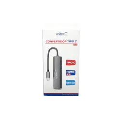 UNITEC - Hub Adaptador Usb C 5 En 1 Con Hdmi 4k Para Windows Y Mac