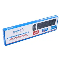 UNITEC - Kit Combo Teclado Y Mouse Inalambricos 1200 Dpi Windows Mac