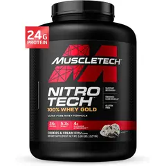 MUSCLETECH - NitroTech 100% Whey Gold 5 Lb Cookies and Cream -