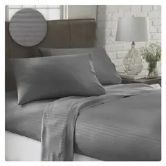 SIRENITAS - Juego de sabanas hotelera hospedaje Cama Sencilla Gris Elegante