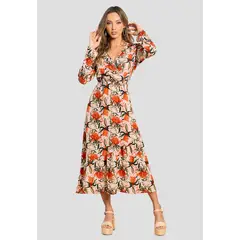 MARKETING PERSONAL - Vestido Largo Mujer Estampado Mp 105622