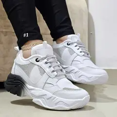 GENERICO - Tenis Blanco Negro Dama Zapatillas Zapatos Mujer Lindos Moda Casual