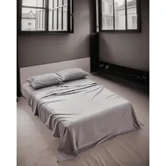 GENERICO - Juego de Sábanas Cama Semidoble Confort y Suavidad Color Gris Claro