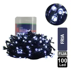 GIO HOME - LUZ NAVIDEÑA FRIA X 100 LED FIJA CABLE VERDE