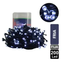GIO HOME - LUZ NAVIDEÑA FRIA X 200 LED FIJA CABLE VERDE