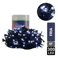 GIO HOME - LUZ NAVIDEÑA FRIA X 300 LED 8 FUNCIONES CABLE VERDE
