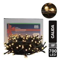 GIO HOME - LUZ NAVIDEÑA CALIDA X 700 LED 8 FUNCIONES CABLE VERDE