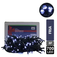 GIO HOME - Luz Navideña Fria X 700 Led 8 Funciones Cable Verde