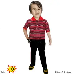 ZAFIRO JEANS - Pantalón en drill conjunto infantil con polito para niño