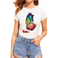 ISMI - Camiseta Mujer Fit Amplio Estampado De Moda