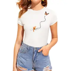 ISMI - Camiseta Mujer Fit Amplio Estampado De Moda