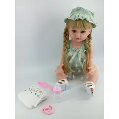 JUGUETERIA EXPRESS - Muñeca Bebe Realista Silicona Con Accesorio 55cm Alto