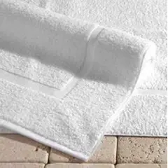 CANNON - 2 Tapetes En Toalla Para Baño 50x80 Cm Blanco Calidad