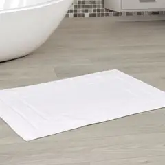 CANNON - 3 Tapetes En Toalla Para Baño 50x80 Cm Blanco Calidad