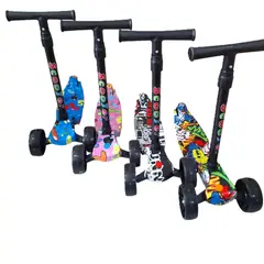 GENERICO - Patineta scooter monopatín 3 llantas luces niños altura ajustable