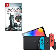 NINTENDO SWITCH - Oled Neon Con Juego Assassins Remastered