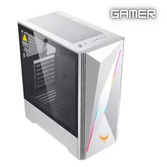 GENERICO - Chasis ATX Gamer 2 Argb+Tiras Argb V.Templado Blanco: IP W683