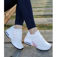 GENERICO - Tenis Blanco Rosa Dama Zapatillas Zapatos Mujer Lindos Moda Casual