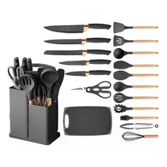 GENERICO - Set Utensilios De Cocina Silicona Juego De Cuchillos X19