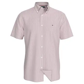 TOMMY HILFIGER - Camisa de Rayas Rosada Heritage Oxford