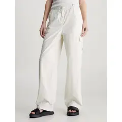 CALVIN KLEIN - Pantalón blanco cargo recto de algodón
