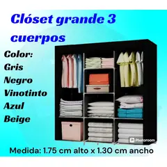 GENERICO - Closet portátil con forro de tela y metalico