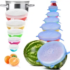 JAYSTORE - Setx12 Tapas De Silicona Reutilizables Elásticas Recipientes