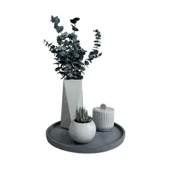 DE CONCRETO MATERAS Y DISEÑO - Setx4 Florero Alice de cemento GrisOscuro