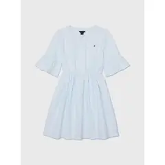 TOMMY HILFIGER - Vestido De Rayas Celeste Para Niña