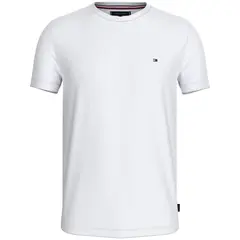 TOMMY HILFIGER - Camiseta blanca de tejido interlock con corte slim