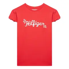 TOMMY HILFIGER - Camiseta Niña Roja Con Logo Floral