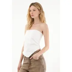TENNIS - Camisa Strapless en 100% algodón para mujer