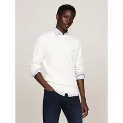 TOMMY HILFIGER - Saco blanco classics de punto trenzado