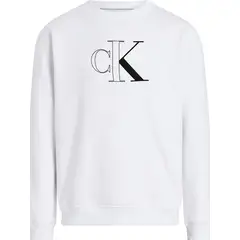 CALVIN KLEIN - Saco Blanco Outline Monologo Crew Neck